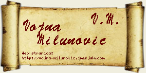 Vojna Milunović vizit kartica
